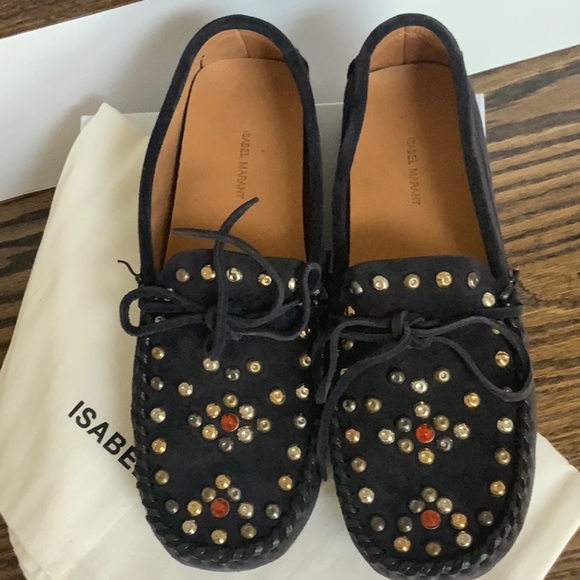 ISABEL MARANT Foggia embellished suede moccasins - Picture 6 of 7